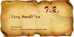 Tiry Renáta névjegykártya